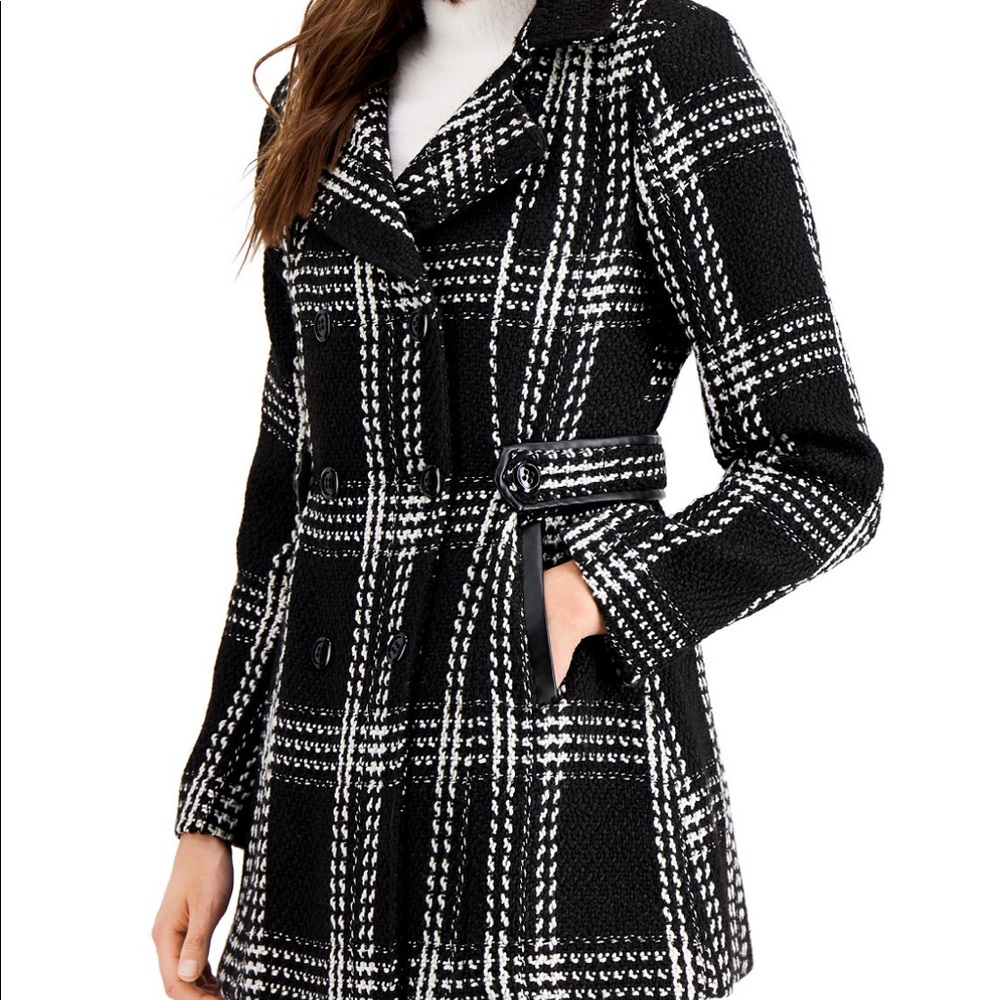 BCX_  Double Breasted Chunky Plaid coat XS